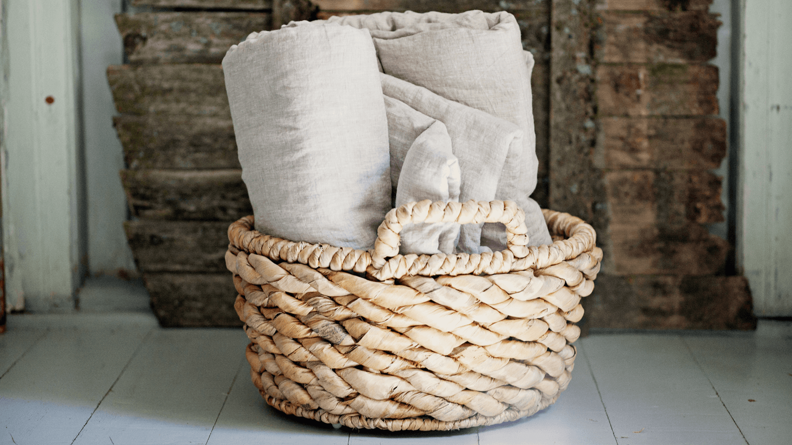 fresh softened linen bed covers