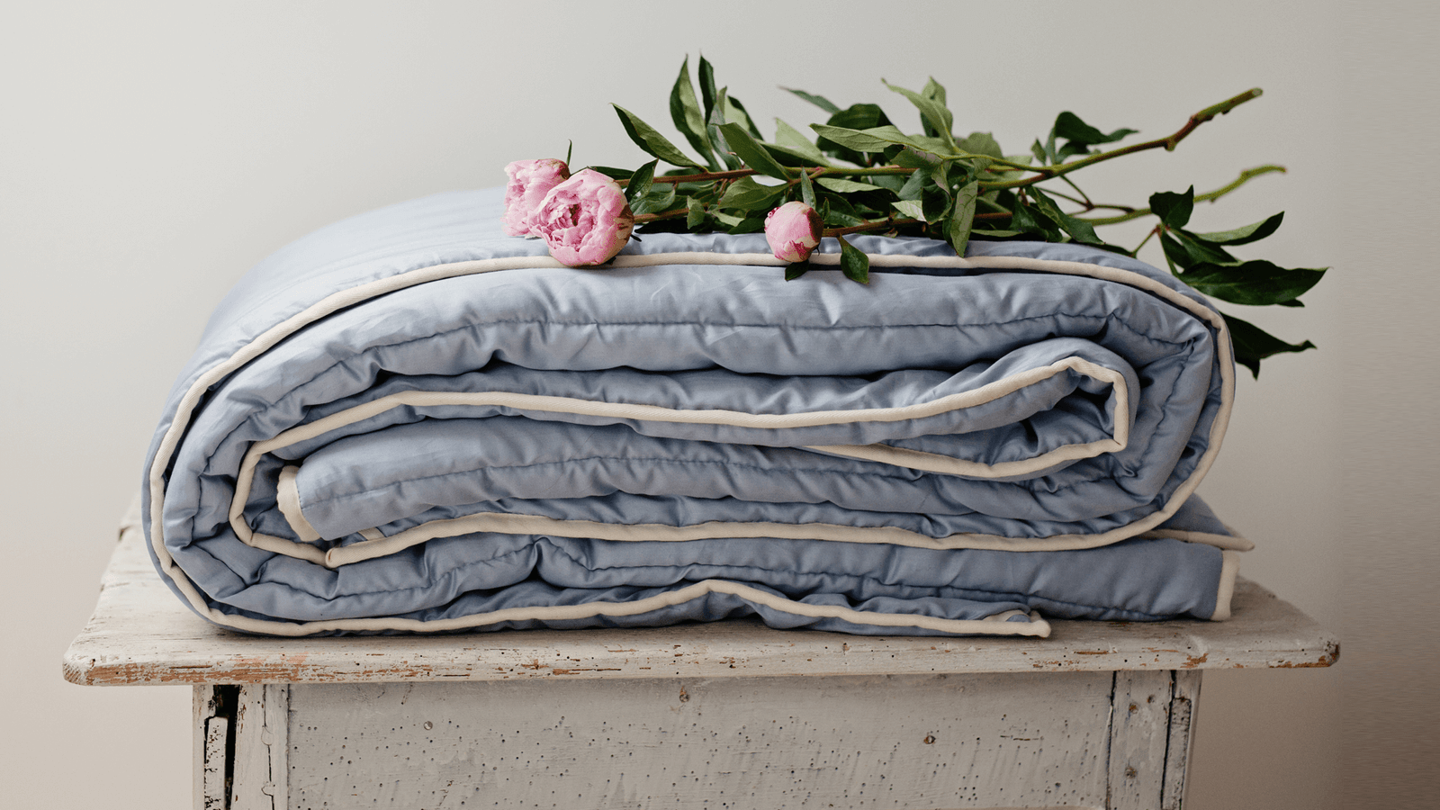 light blue comforter